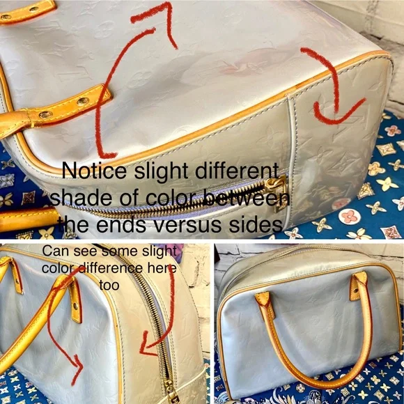 Louis Vuitton Ice blue Vernis Tompkins shoulder bag and scarf - Picture 13 of 16